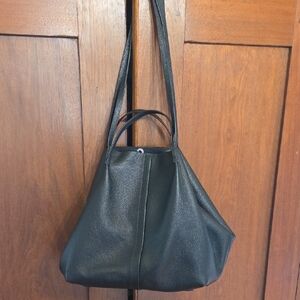 All Saints Black Leather Shoulder Bag